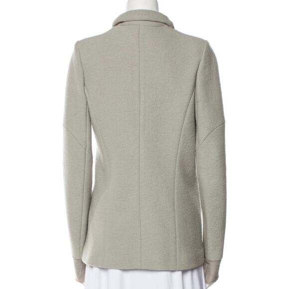 IRO Curty Virgin Wool Longline Slim Moto Jacket Blazer Beige Gray 40 US 8 - Picture 6 of 12